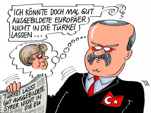 Cartoon: Einreise (medium) by RABE tagged türkei,merkel,erdogan,böhmermann,satire,schmähgedicht,staatsaffäre,justiz,strafprozess,rabe,ralf,böhme,cartoon,tagescartoon,farbcartoon,ministerpräsident,flüchtlingskrise,flüchtlingsdeal,visaabkommen,visafreiheit,syrer,ärzte,fachkräfte,erdogan,merkel,türkei,böhmermann,satire,schmähgedicht,staatsaffäre,justiz,strafprozess,rabe,ralf,böhme,cartoon,tagescartoon,farbcartoon,ministerpräsident,flüchtlingskrise,flüchtlingsdeal,visaabkommen,visafreiheit,syrer,ärzte,fachkräfte