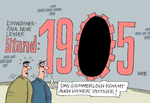 Cartoon: Einwohner Neue Länder (medium) by RABE tagged neue,länder,osten,zone,einwohner,einwohnerzahl,stand,ifo,institut,zählung,rabe,ralf,böhme,cartoon,karikatur,pressezeichnung,farbcartoon,tagescartoon,loch,sommerloch,zeitig,frühermenschen,westen,millionen,neue,länder,osten,zone,einwohner,einwohnerzahl,stand,ifo,institut,zählung,rabe,ralf,böhme,cartoon,karikatur,pressezeichnung,farbcartoon,tagescartoon,loch,sommerloch,zeitig,frühermenschen,westen,millionen