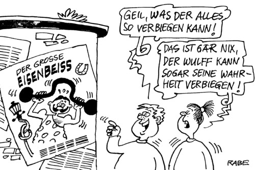 Cartoon: Eisenbeisser (medium) by RABE tagged wulff,bundespräsident,kredit,privatkredit,bestechung,geerkens,urlaub,maschmayer,ehrlichkeit,salamitaktik,stellungnahme,anzeigenkampagne,staatsoberhaupt,vorwurf,wahrheit,eisen,eisenbeisser,litfaßsäule,plakat,bundespräsident,kredit,wulff,privatkredit,bestechung,geerkens,urlaub,maschmayer,ehrlichkeit