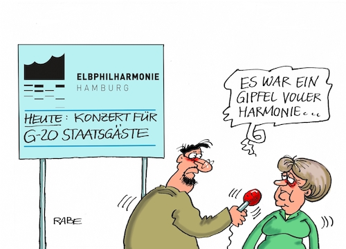 Cartoon: Elbphilharmonie II (medium) by RABE tagged hamburg,sturmflut,zwanzig,gipfel,militante,linke,linksextremisten,rabe,ralf,böhme,cartoon,karikatur,pressezeichnung,farbcartoon,tagescartoon,welle,gewalt,innenminister,scholz,linksautonome,staatsgäste,konzert,elbphilharmonie,harmonie,steinmeier,hamburg,sturmflut,zwanzig,gipfel,militante,linke,linksextremisten,rabe,ralf,böhme,cartoon,karikatur,pressezeichnung,farbcartoon,tagescartoon,welle,gewalt,innenminister,scholz,linksautonome,staatsgäste,konzert,elbphilharmonie,harmonie,steinmeier