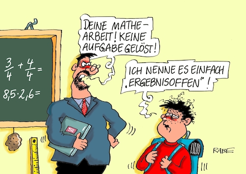 Cartoon: Ergebnisoffenes (medium) by RABE tagged grüne,jamaika,sondierungsgespräche,regierungsbildung,amtshandlung,rabe,ralf,böhme,cartoon,karikatur,pressezeichnung,farbcartoon,tagescartoon,sondierung,endergebnis,ergebnisoffen,bundespräsident,steinmeier,spd,schulz,merkel,union,groko,koalition,neuwahlen,minderheitsregierung,schule,schüler,mathe,lehrer,ergebnis,leistungskontrolle,noten,grüne,jamaika,sondierungsgespräche,regierungsbildung,amtshandlung,rabe,ralf,böhme,cartoon,karikatur,pressezeichnung,farbcartoon,tagescartoon,sondierung,endergebnis,ergebnisoffen,bundespräsident,steinmeier,spd,schulz,merkel,union,groko,koalition,neuwahlen,minderheitsregierung,schule,schüler,mathe,lehrer,ergebnis,leistungskontrolle,noten