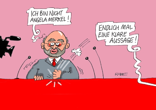 Cartoon: Es herrscht Klarheit (medium) by RABE tagged martin,schulz,spd,wahlkampf,bundestagswahl,beamte,rentenkasse,rabe,ralf,böhme,cartoon,karikatur,pressezeichnung,farbcartoon,tagescartoon,rentner,nahles,gleichberechtigung,merkel,herausforderer,soziale,gerechtigkeit,aussage,ehe,für,alle,martin,schulz,spd,wahlkampf,bundestagswahl,beamte,rentenkasse,rabe,ralf,böhme,cartoon,karikatur,pressezeichnung,farbcartoon,tagescartoon,rentner,nahles,gleichberechtigung,merkel,herausforderer,soziale,gerechtigkeit,aussage,ehe,für,alle