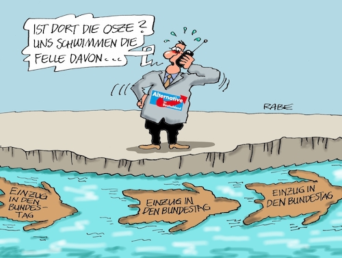 Cartoon: Felle schwimmen davon (medium) by RABE tagged afd,osce,brüssel,eu,bundestagswahl,wahlbehinderung,wahlkampf,rabe,ralf,böhme,cartoon,karikatur,pressezeichnung,farbcartoon,tagescartoon,petry,fell,tierfell,bärenfell,einzug,kandidatur,bundesregierung,fluss,wasser,afd,osce,brüssel,eu,bundestagswahl,wahlbehinderung,wahlkampf,rabe,ralf,böhme,cartoon,karikatur,pressezeichnung,farbcartoon,tagescartoon,petry,fell,tierfell,bärenfell,einzug,kandidatur,bundesregierung,fluss,wasser