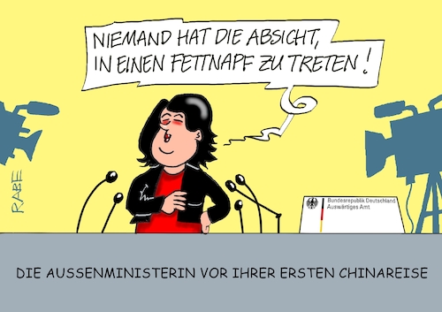 Cartoon: Fettnäpfchen (medium) by RABE tagged cosco,china,peking,hamburg,hafen,container,rabe,ralf,böhme,cartoon,karikatur,pressezeichnung,farbcartoon,tagescartoon,drachen,containerhafen,olaf,scholz,chinastrategie,baerbock,außenministerin,xi,chinareise,chinabesuch,diplomatie,fett,fettnapf,walter,ulbricht,mauer,mauerbau,absicht,ddr,cosco,china,peking,hamburg,hafen,container,rabe,ralf,böhme,cartoon,karikatur,pressezeichnung,farbcartoon,tagescartoon,drachen,containerhafen,olaf,scholz,chinastrategie,baerbock,außenministerin,xi,chinareise,chinabesuch,diplomatie,fett,fettnapf,walter,ulbricht,mauer,mauerbau,absicht,ddr