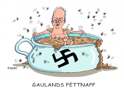 Cartoon: Fettnapf (medium) by RABE tagged gauland,afd,nazi,hakenkreuz,fliegenschiss,nationalsozialismus,äußerung,rabe,ralf,böhme,cartoon,karikatur,pressezeichnung,farbcartoon,tagescartoon,nachttopf,schiss,scheiße,fett,fettnapf,verharmlosung,gestank,fäkalien,gauland,afd,nazi,hakenkreuz,fliegenschiss,nationalsozialismus,äußerung,rabe,ralf,böhme,cartoon,karikatur,pressezeichnung,farbcartoon,tagescartoon,nachttopf,schiss,scheiße,fett,fettnapf,verharmlosung,gestank,fäkalien