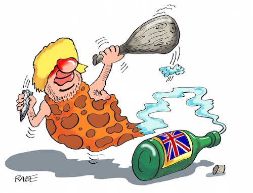 Cartoon: Flaschenteufel Boris (medium) by RABE tagged brexit,eu,insel,may,britten,austritt,rabe,ralf,böhme,cartoon,karikatur,pressezeichnung,farbcartoon,tagescartoon,bauhaus,baukasten,bauklötzer,plan,referendum,februar,irre,irrsinn,boris,johnson,no,deal,urmensch,flaschenteufel,brexit,eu,insel,may,britten,austritt,rabe,ralf,böhme,cartoon,karikatur,pressezeichnung,farbcartoon,tagescartoon,bauhaus,baukasten,bauklötzer,plan,referendum,februar,irre,irrsinn,boris,johnson,no,deal,urmensch,flaschenteufel