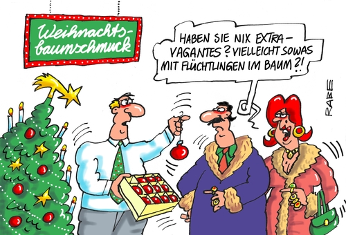 Cartoon: Flüchtlinge auf Baum (medium) by RABE tagged flüchtlinge,hungerstreik,baum,asylanten,protest,münchen,ausländerpolitik,rabe,ralf,böhme,cartoon,karikatur,pressezeichnung,farbcartoon,tagescartoon,weihnachtsbaum,baumschmuck,weihnachten,glaskugel,extravagantes,reiche,besserverdiener,christbaumschmuck,asylantenheim,flüchtlinge,hungerstreik,baum,asylanten,protest,münchen,ausländerpolitik,rabe,ralf,böhme,cartoon,karikatur,pressezeichnung,farbcartoon,tagescartoon,weihnachtsbaum,baumschmuck,weihnachten,glaskugel,extravagantes,reiche,besserverdiener,christbaumschmuck,asylantenheim