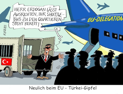 Cartoon: Flughafentransfer (medium) by RABE tagged türkei,erdogan,ankara,gefängnisse,menschenrechte,diktator,rabe,ralf,böhme,cartoon,karikatur,pressezeichnung,farbcartoon,tagescartoon,gitterstäbe,journalisten,pressefreiheit,urlauber,eu,gipfel,warna,bulgarien,flughafen,shuttle,shuttlebus,gefängnis,delegation,türkei,erdogan,ankara,gefängnisse,menschenrechte,diktator,rabe,ralf,böhme,cartoon,karikatur,pressezeichnung,farbcartoon,tagescartoon,gitterstäbe,journalisten,pressefreiheit,urlauber,eu,gipfel,warna,bulgarien,flughafen,shuttle,shuttlebus,gefängnis,delegation