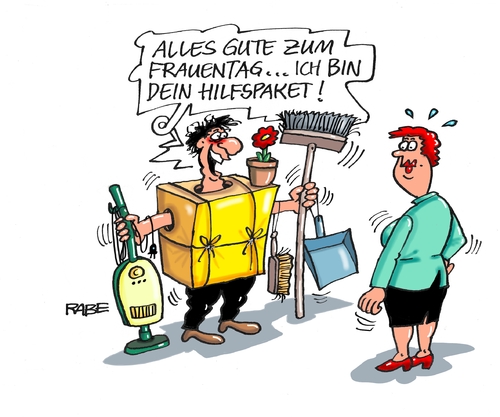 Cartoon: Frauentag (medium) by RABE tagged frauentag,frauen,frauenquote,rettungspaket,hilfspaket,frühjahrsputz,rabe,ralf,böhme,cartoon,karikatur,pressezeichnung,farbcartoon,tagescartoon,saubermann,besen,schrubber,staubsauger,frauentagsgeschenk,familienministerin,chefetage,frauentag,frauen,frauenquote,rettungspaket,hilfspaket,frühjahrsputz,rabe,ralf,böhme,cartoon,karikatur,pressezeichnung,farbcartoon,tagescartoon,saubermann,besen,schrubber,staubsauger,frauentagsgeschenk,familienministerin,chefetage