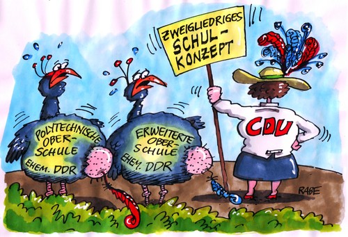 Cartoon: Fremde Federn (medium) by RABE tagged bundesregierung,kanzlerin,merkel,cdu,bildungsministerin,schavan,bildung,schule,erziehung,pisastudie,schulklassen,schüler,lehrer,bildungspolitik,bildungsoffensive,zweigliedrig,schulkonzept,bildungsplan,lehrplan,schulleiter,klassenleiter,unterricht,erzieher,zeugnis,pos,eos,polittechnik,erweiterung,oberschule,gymnasium,hauptschule,realschule,grundschule,ddr,sed,bundesregierung,kanzlerin,merkel,cdu,bildungsministerin,schavan,bildung,schule,erziehung,pisastudie,schulklassen