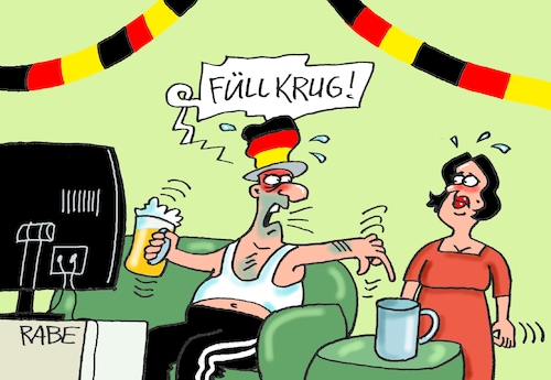 Cartoon: Füllkrug (medium) by RABE tagged fußball,fussball,bundesliga,meistertitel,fußballer,bayern,münchen,bayer,leverkusen,rabe,ralf,böhme,cartoon,karikatur,pressezeichnung,frabcartoon,tagescartoon,schild,meister,schuß,ecke,eckball,sport,em,europameisterschaft,füllkrug,bier,bierglas,bierkrug,frau,ehepaar,mann,fußball,fussball,bundesliga,meistertitel,fußballer,bayern,münchen,bayer,leverkusen,rabe,ralf,böhme,cartoon,karikatur,pressezeichnung,frabcartoon,tagescartoon,schild,meister,schuß,ecke,eckball,sport,em,europameisterschaft,füllkrug,bier,bierglas,bierkrug,frau,ehepaar,mann