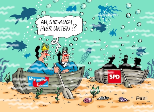 Cartoon: Ganz unten (medium) by RABE tagged martin,schulz,spd,wahlkampf,bundestagswahl,beamte,rentenkasse,rabe,ralf,böhme,cartoon,karikatur,pressezeichnung,farbcartoon,tagescartoon,rentner,nahles,gleichberechtigung,umfragewerte,beliebtheit,wählergunst,politbarometer,afd,bundestageinzug,querelen,rangeleiein,petry,kandidatur,parteispitze,meer,tiefsee,unterwasser,boot,ruderboot,meeresgrund,martin,schulz,spd,wahlkampf,bundestagswahl,beamte,rentenkasse,rabe,ralf,böhme,cartoon,karikatur,pressezeichnung,farbcartoon,tagescartoon,rentner,nahles,gleichberechtigung,umfragewerte,beliebtheit,wählergunst,politbarometer,afd,bundestageinzug,querelen,rangeleiein,petry,kandidatur,parteispitze,meer,tiefsee,unterwasser,boot,ruderboot,meeresgrund