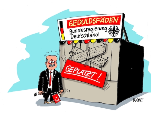 Cartoon: Geduld Geduld (medium) by RABE tagged gabriel,spd,usa,washington,aussenminister,kanzlerkandidat,schulz,rabe,ralf,böhme,cartoon,karikatur,pressezeichnung,farbcartoon,tagescartoon,erdogan,türkei,geduld,geduldsfäden,beziehungen,ankara,urlauber,reisewarnung,türkeiurlauber,antalya,menschenrecht,pressefreiheit,inhaftierung,freilassung,sicherheitshinweise,wirtschaftshilfen,gabriel,spd,usa,washington,aussenminister,kanzlerkandidat,schulz,rabe,ralf,böhme,cartoon,karikatur,pressezeichnung,farbcartoon,tagescartoon,erdogan,türkei,geduld,geduldsfäden,beziehungen,ankara,urlauber,reisewarnung,türkeiurlauber,antalya,menschenrecht,pressefreiheit,inhaftierung,freilassung,sicherheitshinweise,wirtschaftshilfen