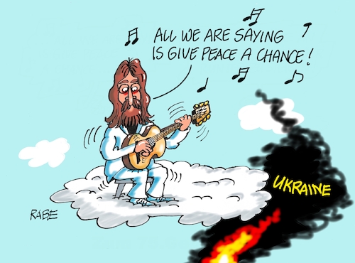 Cartoon: Give Peace (medium) by RABE tagged usa,biden,telefonat,putin,moskau,kreml,kremlchef,rabe,ralf,böhme,cartoon,karikatur,pressezeichnung,farbcartoon,tagescartoon,ukraine,ukrainekrise,nato,telefonleitung,knäul,verstricktes,knoten,john,lennon,give,peace,krieg,frieden,wolke,beatle,imagine,bomben,rauchwolke,lied,song,kiew,minsk,sanktionen,bodentruppen,raketeneinschläge,selenski,scholz,lawrow,swift,usa,biden,telefonat,putin,moskau,kreml,kremlchef,rabe,ralf,böhme,cartoon,karikatur,pressezeichnung,farbcartoon,tagescartoon,ukraine,ukrainekrise,nato,telefonleitung,knäul,verstricktes,knoten,john,lennon,give,peace,krieg,frieden,wolke,beatle,imagine,bomben,rauchwolke,lied,song,kiew,minsk,sanktionen,bodentruppen,raketeneinschläge,selenski,scholz,lawrow,swift