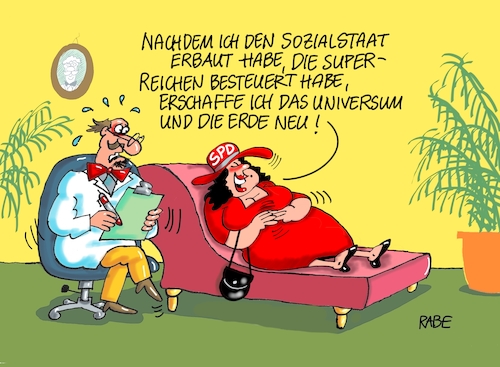 Cartoon: Göttin (medium) by RABE tagged nahles,spd,sozialdemokraten,groko,umfragetief,scholz,rabe,ralf,böhme,cartoon,karikatur,pressezeichnung,farbcartoon,tagescartoon,ruine,koalition,koalitionsvetrag,bruch,drahtseil,union,cdu,prügelknaben,psychiater,couch,liege,welt,gott,universum,erde,all,planeten,erschaffung,bibel,sozialstaat,reichensteuer,nahles,spd,sozialdemokraten,groko,umfragetief,scholz,rabe,ralf,böhme,cartoon,karikatur,pressezeichnung,farbcartoon,tagescartoon,ruine,koalition,koalitionsvetrag,bruch,drahtseil,union,cdu,prügelknaben,psychiater,couch,liege,welt,gott,universum,erde,all,planeten,erschaffung,bibel,sozialstaat,reichensteuer