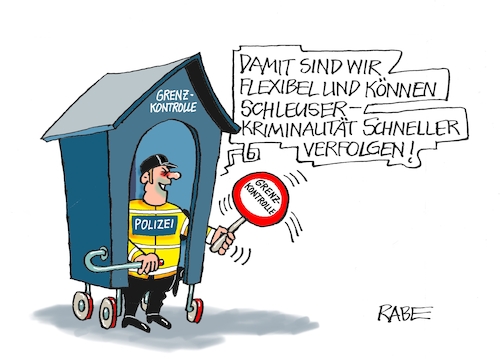 Cartoon: Grenzkontrolle nochmal (medium) by RABE tagged ampel,ampelregierung,rot,grün,gelb,fdp,spd,grüne,rabe,ralf,böhme,cartoon,karikatur,pressezeichnung,farbcartoon,tagescartoon,pöbelei,pöbler,bestrafung,regelung,beschimpfung,bundestag,abgeordnete,grenze,grenzkontrollen,faeser,wachhaus,ampel,ampelregierung,rot,grün,gelb,fdp,spd,grüne,rabe,ralf,böhme,cartoon,karikatur,pressezeichnung,farbcartoon,tagescartoon,pöbelei,pöbler,bestrafung,regelung,beschimpfung,bundestag,abgeordnete,grenze,grenzkontrollen,faeser,wachhaus