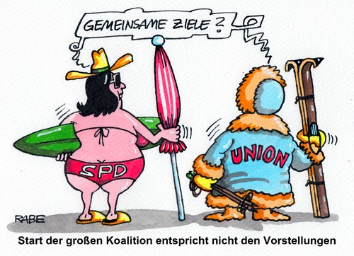 Cartoon: Groko (medium) by RABE tagged groko,große,koalition,spd,union,cdu,csu,seehofer,merkel,gabriel,regierung,bundesregierung,regierungsbildung,ziele,programm,mindestlohn,steuererhöhung,energiewende,zuwanderung,armutsdebatte,armutszuwanderer,zuwanderungsdebatte,rabe,ralf,böhme,cartoon,karikatur,pressezeichnung,farbcartoon,winter,sommer,heiss,kalt,baden,skifahren,ski,bretter,winterausrüstung,skistöcke,eskimo,anorack,badesachen,bikini,hitze,sonne,sonnenschirm,surfen,surfbrett,groko,große,koalition,spd,union,cdu,csu,seehofer,merkel,gabriel,regierung,bundesregierung,regierungsbildung,ziele,programm,mindestlohn,steuererhöhung,energiewende,zuwanderung,armutsdebatte,armutszuwanderer,zuwanderungsdebatte,rabe,ralf,böhme,cartoon,karikatur,pressezeichnung,farbcartoon,winter,sommer,heiss,kalt,baden,skifahren,ski,bretter,winterausrüstung,skistöcke,eskimo,anorack,badesachen,bikini,hitze,sonne,sonnenschirm,surfen,surfbrett