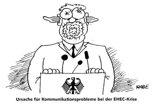 Cartoon: Gurkenhals (medium) by RABE tagged ehec,tomaten,gurken,salat,sprossen,keimlinge,bundesregierung,kanzlerin,cdu,gesundheitsminister,bahr,fdp,verbraucherschutzministerin,aigner,csu,landwirtschaftsminister,erreger,virus,durchfall,patienten,eu,brüssel,euro,krise,bauern,landwirtschaft,bundestag,bundesadler,rednerpult,mikrifon,pressekonferenz,ursache,kommunikation,kommunikationsprobleme,ehec,krise,erreger,keime,darmerkrankung,durchfall,gesundheitsminister,fdp,bahr,kanzlerin,merkel,verbraucherschutzministerin,aigner,csu,landwirtschaftsmimisterium,verbraucherschutz,entschädigung,euro,brüssel,bauern,tomaten,gur,gemüseanbau,landwirtschaft