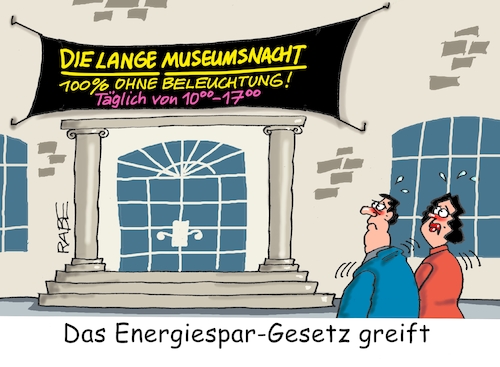 Cartoon: Gute nacht (medium) by RABE tagged gas,gassparen,gasnotstand,gasgeben,sanktionen,gasspeicher,gasheizung,rabe,ralf,böhme,cartoon,karikatur,pressezeichnung,farbcartoon,tagescartoon,robert,habeck,putin,ukrainekrieg,energie,energiespargesetz,energiesparmaßnahmen,beleuchtung,lichter,aus,museum,nacht,museumsnacht,gas,gassparen,gasnotstand,gasgeben,sanktionen,gasspeicher,gasheizung,rabe,ralf,böhme,cartoon,karikatur,pressezeichnung,farbcartoon,tagescartoon,robert,habeck,putin,ukrainekrieg,energie,energiespargesetz,energiesparmaßnahmen,beleuchtung,lichter,aus,museum,nacht,museumsnacht