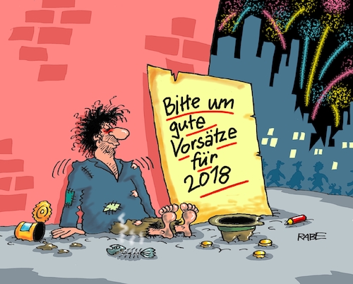 Cartoon: Gute Vorsätze (medium) by RABE tagged silvester,prosit,neujahr,vorsätze,bettler,armer,schild,silvesternacht,rabe,ralf,böhme,cartoon,karikatur,pressezeichnung,farbcartoon,tagescartoon,neuwahlen,groko,merkel,kanzlerin,schulz,sondierung,sondierungsgespräche,minderheitsregierung,silvester,prosit,neujahr,vorsätze,bettler,armer,schild,silvesternacht,rabe,ralf,böhme,cartoon,karikatur,pressezeichnung,farbcartoon,tagescartoon,neuwahlen,groko,merkel,kanzlerin,schulz,sondierung,sondierungsgespräche,minderheitsregierung