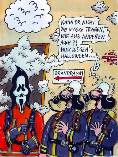 Cartoon: Halloween (medium) by RABE tagged halloween,sonnenwendefeier,oktober,november,herbst,halloweenmaske,scarrymovie,horror,gespenst,kürbis,druiden,kelten,laterne,feuerwehr,ausbildung,atemschutzmaske,maske,brand,feuer,flamme,licht,rauch,rauchwolken,rauchvergiftung,schutzmaske,beatmungsgerät,brandraum,übungsraum,rettungsdienst,erschrecken,süßes,saures,hexen,geister,halloween,sonnenwendefeier,oktober,november,herbst,horror,gespenst,kürbis