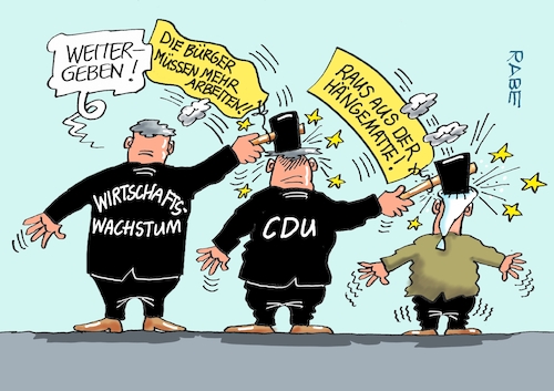 Cartoon: Hammerhartes (medium) by RABE tagged merz,kanzler,koalition,union,spd,klingbeil,cartoon,karikatur,pressezeichnung,farbcartoon,tagescartoon,bürokratie,verwaltung,beamte,modernisierung,monster,drachen,schwert,holzschwert,nägel,säge,wirtschaftswachstum,vorschläge,hängematte,hammer,stagnation,faust,michel,mehrarbeit,sozialleistungen,kürzung,faulenzer,bürger,merz,kanzler,koalition,union,spd,klingbeil,cartoon,karikatur,pressezeichnung,farbcartoon,tagescartoon,bürokratie,verwaltung,beamte,modernisierung,monster,drachen,schwert,holzschwert,nägel,säge,wirtschaftswachstum,vorschläge,hängematte,hammer,stagnation,faust,michel,mehrarbeit,sozialleistungen,kürzung,faulenzer,bürger