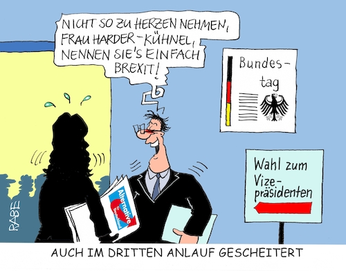 Cartoon: Harder to fall (medium) by RABE tagged bundestag,vizepräsident,vizepräsidentenwahl,harder,kühnel,afd,abstimmung,niederlage,rabe,ralf,böhme,cartoon,karikatur,pressezeichnung,farbcartoon,tagescartoon,brexit,london,may,eu,austritt,deal,bundestag,vizepräsident,vizepräsidentenwahl,harder,kühnel,afd,abstimmung,niederlage,rabe,ralf,böhme,cartoon,karikatur,pressezeichnung,farbcartoon,tagescartoon,brexit,london,may,eu,austritt,deal