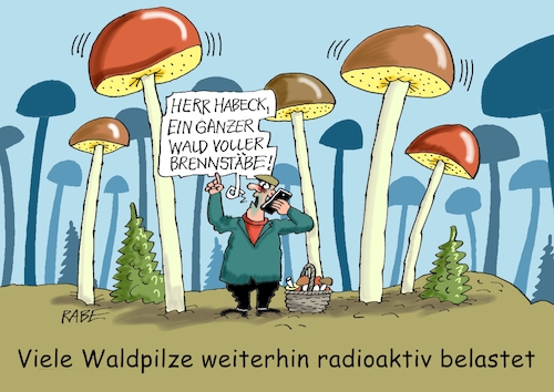 Cartoon: Heizpilze (medium) by RABE tagged pilze,pilzsucher,pilzsammler,wald,steinpilze,birkenpilze,pfifferlinge,rabe,ralf,böhme,cartoon,karikatur,pressezeichnung,farbcartoon,tagescartoon,riesenpilz,wachstum,pilzesammler,steinpilzstelle,radioaktivität,atom,atomstrom,atommüll,habeck,grüne,heizpilz,pilze,pilzsucher,pilzsammler,wald,steinpilze,birkenpilze,pfifferlinge,rabe,ralf,böhme,cartoon,karikatur,pressezeichnung,farbcartoon,tagescartoon,riesenpilz,wachstum,pilzesammler,steinpilzstelle,radioaktivität,atom,atomstrom,atommüll,habeck,grüne,heizpilz