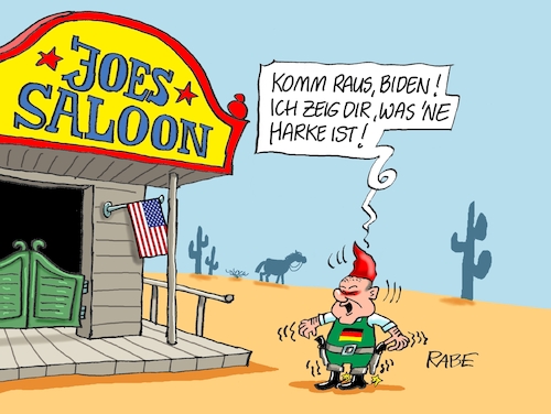 Cartoon: High Noon (medium) by RABE tagged ukraine,ukrainekrise,olaf,scholz,usa,joe,biden,staatsbesuch,putin,molskau,kremlchef,rabe,ralf,böhme,cartoon,karikatur,pressezeichnung,farbcartoon,tagescartoon,waffenlieferung,helme,gazprom,pipeline,erdgaslieferung,nordstream,ukraine,ukrainekrise,olaf,scholz,usa,joe,biden,staatsbesuch,putin,molskau,kremlchef,rabe,ralf,böhme,cartoon,karikatur,pressezeichnung,farbcartoon,tagescartoon,waffenlieferung,helme,gazprom,pipeline,erdgaslieferung,nordstream