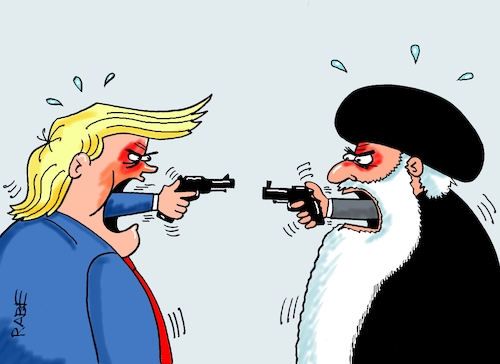Cartoon: Hitzköpfe (medium) by RABE tagged trump,präsident,usa,donald,einmarsch,erstürmung,cartoon,karikatur,pressezeichnung,rabe,ralf,böhme,farbcartoon,tagescartoon,venezuela,südamerika,maduro,regimewechsel,weltordnung,kongress,völkerrecht,iran,irankriek,ultimatum,straße,von,hormus,waffe,pistole,revolver,mund,maul,mullah,turban,streithähne,ölfrachter,blockade,trump,präsident,usa,donald,einmarsch,erstürmung,cartoon,karikatur,pressezeichnung,rabe,ralf,böhme,farbcartoon,tagescartoon,venezuela,südamerika,maduro,regimewechsel,weltordnung,kongress,völkerrecht,iran,irankriek,ultimatum,straße,von,hormus,waffe,pistole,revolver,mund,maul,mullah,turban,streithähne,ölfrachter,blockade