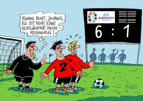 Cartoon: Hochrechnung (medium) by RABE tagged fußball,fussball,bundesliga,meistertitel,fußballer,bayern,münchen,bayer,leverkusen,rabe,ralf,böhme,cartoon,karikatur,pressezeichnung,frabcartoon,tagescartoon,schild,meister,schuß,ecke,eckball,sport,em,europameisterschaft,anzeigentafel,hochrechnung,spielstand,fußball,fussball,bundesliga,meistertitel,fußballer,bayern,münchen,bayer,leverkusen,rabe,ralf,böhme,cartoon,karikatur,pressezeichnung,frabcartoon,tagescartoon,schild,meister,schuß,ecke,eckball,sport,em,europameisterschaft,anzeigentafel,hochrechnung,spielstand