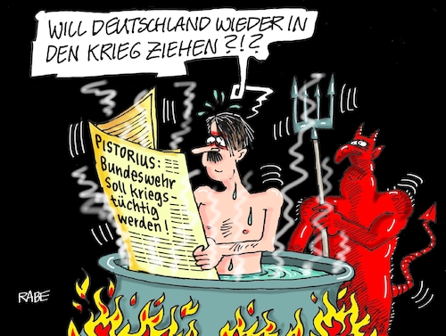 Cartoon: Im Fegefeuer (medium) by RABE tagged bundeswehr,pistorius,kriegstüchtigkeit,deutschland,armee,cartoon,karikatur,pressezeichnung,farbcartoon,tagescartoon,kriegsführung,hölle,teufel,fegefeuer,feuer,flamme,kessel,spieß,zeitung,adolf,hitler,bundeswehr,pistorius,kriegstüchtigkeit,deutschland,armee,cartoon,karikatur,pressezeichnung,farbcartoon,tagescartoon,kriegsführung,hölle,teufel,fegefeuer,feuer,flamme,kessel,spieß,zeitung,adolf,hitler