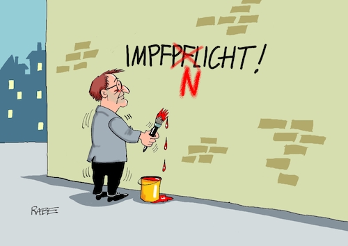 Cartoon: Impf nicht (medium) by RABE tagged corona,kliniken,intensivbetten,überbelegung,op,operationen,omikron,boosterimpfung,coronamaßnahmen,coronakurs,lockerungen,märz,freedomday,gewässer,sicher,karl,lauterbach,maskenpflicht,impfpflicht,nichtimpfer,hauswand,pinsel,eimer,farbe,corona,kliniken,intensivbetten,überbelegung,op,operationen,omikron,boosterimpfung,coronamaßnahmen,coronakurs,lockerungen,märz,freedomday,gewässer,sicher,karl,lauterbach,maskenpflicht,impfpflicht,nichtimpfer,hauswand,pinsel,eimer,farbe