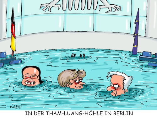 Cartoon: In der Höhle (medium) by RABE tagged markus,söder,csu,bayern,münchen,landesvorsitzender,horst,seehofer,merkel,cdu,union,streit,unionstreit,asylstreit,ultimatum,grenze,zurückweisung,flüchtlinge,grenzkontrollen,transitzentren,spd,nahles,ablehnung,orban,österreich,kurz,innenminister,höhle,wassermassen,bundestag,asylzentren,asylkompromiss,masterplan,markus,söder,csu,bayern,münchen,landesvorsitzender,horst,seehofer,merkel,cdu,union,streit,unionstreit,asylstreit,ultimatum,grenze,zurückweisung,flüchtlinge,grenzkontrollen,transitzentren,spd,nahles,ablehnung,orban,österreich,kurz,innenminister,höhle,wassermassen,bundestag,asylzentren,asylkompromiss,masterplan