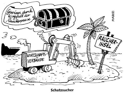 Cartoon: Inselwitz (medium) by RABE tagged wirtschaft,wirtschaftsverbände,wirtschaftsbosse,wirtschaftsmnister,konjunktur,gewinn,bilanz,mehreinnahmen,aufschwung,mitarbeiter,belegschaft,raucher,raucherinsel,raucherzone,tabak,tabakindustrie,industrie,nichtraucher,zone,schatz,schatzsucher,schatzkiste,wegfall,insel,meer,bagger,sand,wasser,wirtschaft,wirtschaftsbosse,wirtschaftsmnister,konjunktur,gewinn,aufschwung,mitarbeiter,mehreinnahmen