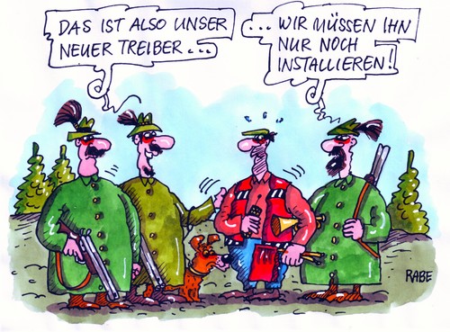 Cartoon: Jagd (medium) by RABE tagged treiber