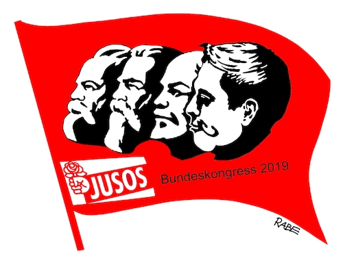 Cartoon: Jusos Parteitag (medium) by RABE tagged groko,union,cdu,csu,spd,merkel,akk,berlin,bundesregierung,befragung,rabe,ralf,böhme,cartoon,karikatur,pressezeichnung,farbcartoon,tagescartoon,prügelei,halbzeit,halbzeitbilanz,kevin,kühnert,jusos,parteitag,wiederwahl,vorsitzender,soziozalismus,verstaatlichung,marx,engels,lenin,enteignung,banner,groko,union,cdu,csu,spd,merkel,akk,berlin,bundesregierung,befragung,rabe,ralf,böhme,cartoon,karikatur,pressezeichnung,farbcartoon,tagescartoon,prügelei,halbzeit,halbzeitbilanz,kevin,kühnert,jusos,parteitag,wiederwahl,vorsitzender,soziozalismus,verstaatlichung,marx,engels,lenin,enteignung,banner