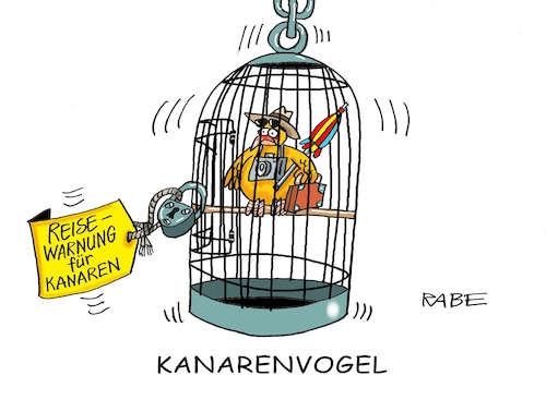 Cartoon: Käfighaltung II (medium) by RABE tagged virus,corona,pandemie,coronakrise,rabe,ralf,böhme,cartoon,karikatur,pressezeichnung,farbcartoon,tagescartoon,viren,virenschutz,mundschutz,desinfektion,föderal,föderalismus,ländersache,reisewarnung,kanaren,spanien,kanarienvogel,käfig,käfighaltung,lockerungen,fallzahlen,abstandsregeln,reiserückkehrer,maskenpflicht,virus,corona,pandemie,coronakrise,rabe,ralf,böhme,cartoon,karikatur,pressezeichnung,farbcartoon,tagescartoon,viren,virenschutz,mundschutz,desinfektion,föderal,föderalismus,ländersache,reisewarnung,kanaren,spanien,kanarienvogel,käfig,käfighaltung,lockerungen,fallzahlen,abstandsregeln,reiserückkehrer,maskenpflicht