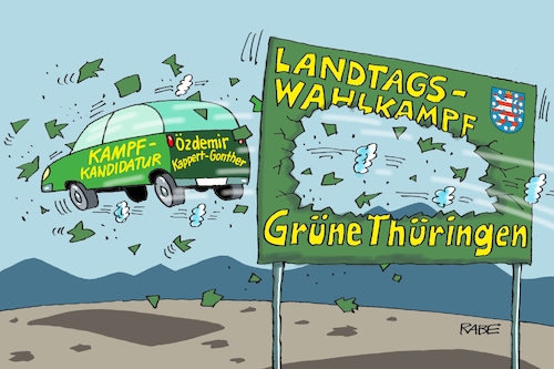 Cartoon: Kampfkandidaturraser (medium) by RABE tagged landtagswahlen,wahlergebnisse,sachsen,brandenburg,groko,spd,cdu,rabe,ralf,böhme,cartoon,karikatur,pressezeichnung,farbcartoon,tagescartoon,arzt,doktor,csu,afd,verluste,rechte,populismus,thüringen,ramelow,grüne,kampkandidatur,doppelspitze,hofreiter,göhring,eckardt,özdemir,kappert,gonther,beeinträchtigung,spitze,bundestag,ablösung,pkw,auto,straße,raser,wahlplakat,billboard,aufsteller,werbeplakat,landtagswahlen,wahlergebnisse,sachsen,brandenburg,groko,spd,cdu,rabe,ralf,böhme,cartoon,karikatur,pressezeichnung,farbcartoon,tagescartoon,arzt,doktor,csu,afd,verluste,rechte,populismus,thüringen,ramelow,grüne,kampkandidatur,doppelspitze,hofreiter,göhring,eckardt,özdemir,kappert,gonther,beeinträchtigung,spitze,bundestag,ablösung,pkw,auto,straße,raser,wahlplakat,billboard,aufsteller,werbeplakat