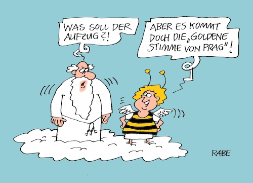 Cartoon: Karel Gott (medium) by RABE tagged karel,gott,prag,sinatra,goldene,stimme,schlager,schlagersänger,biene,maja,rabe,ralf,böhme,cartoon,karikatur,pressezeichnung,farbcartoon,tagescartoon,himmel,petrus,engel,tod,himmelspforte,karel,gott,prag,sinatra,goldene,stimme,schlager,schlagersänger,biene,maja,rabe,ralf,böhme,cartoon,karikatur,pressezeichnung,farbcartoon,tagescartoon,himmel,petrus,engel,tod,himmelspforte