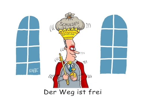 Cartoon: Karlsruhe ebnet (medium) by RABE tagged ampel,ampelregierung,rot,grün,gelb,fdp,spd,grüne,rabe,ralf,böhme,cartoon,karikatur,pressezeichnung,farbcartoon,tagescartoon,inflation,einkommen,rente,rentenpaket,bruch,streit,neuwahlen,fritze,merz,kanzler,könig,karlsruhe,bundesrat,schuldenpaket,krone,zepter,reichsapfel,schuldenbremse,sondervermögen,ampel,ampelregierung,rot,grün,gelb,fdp,spd,grüne,rabe,ralf,böhme,cartoon,karikatur,pressezeichnung,farbcartoon,tagescartoon,inflation,einkommen,rente,rentenpaket,bruch,streit,neuwahlen,fritze,merz,kanzler,könig,karlsruhe,bundesrat,schuldenpaket,krone,zepter,reichsapfel,schuldenbremse,sondervermögen