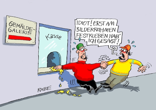 Cartoon: Kassenkleber (medium) by RABE tagged klima,klimaaktivisten,umweltschützer,kleber,klebstoff,kartoffelbrei,bilderrahmen,tomatensoße,gemälde,rabe,ralf,böhme,cartoon,karikatur,pressezeichnung,farbcartoon,tagescartoon,kasse,eintritt,monet,glasschutz,klebstofftube,uhu,patex,lösungsmittel,klima,klimaaktivisten,umweltschützer,kleber,klebstoff,kartoffelbrei,bilderrahmen,tomatensoße,gemälde,rabe,ralf,böhme,cartoon,karikatur,pressezeichnung,farbcartoon,tagescartoon,kasse,eintritt,monet,glasschutz,klebstofftube,uhu,patex,lösungsmittel