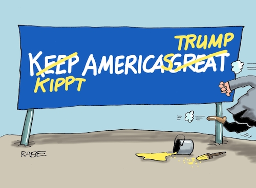 Cartoon: Keep America Great (medium) by RABE tagged trump,präsident,usa,china,handelskrieg,strafzölle,peking,rabe,ralf,böhme,cartoon,karikatur,pressezeichnung,farbcartoon,tagescartoonkeep,america,great,wahlkampf,wahlkampfbeginn,demokraten,republikaner,kippen,trump,präsident,usa,china,handelskrieg,strafzölle,peking,rabe,ralf,böhme,cartoon,karikatur,pressezeichnung,farbcartoon,tagescartoonkeep,america,great,wahlkampf,wahlkampfbeginn,demokraten,republikaner,kippen