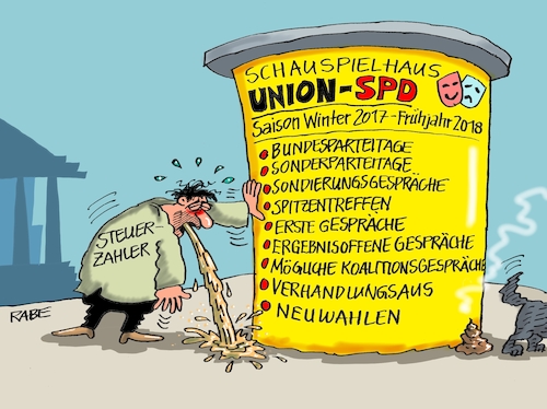 Cartoon: Komödienstadel (medium) by RABE tagged grüne,jamaika,sondierungsgespräche,regierungsbildung,amtshandlung,rabe,ralf,böhme,cartoon,karikatur,pressezeichnung,farbcartoon,tagescartoon,schauspielschule,unterricht,drama,dramatik,sondierungsrunde,groko,neuwahlen,union,spd,schauspielhaus,veranstaltungsplan,steuerzahler,litfaßsäule,sondierung,sonderparteitag,ergebnisoffen,theater,grüne,jamaika,sondierungsgespräche,regierungsbildung,amtshandlung,rabe,ralf,böhme,cartoon,karikatur,pressezeichnung,farbcartoon,tagescartoon,schauspielschule,unterricht,drama,dramatik,sondierungsrunde,groko,neuwahlen,union,spd,schauspielhaus,veranstaltungsplan,steuerzahler,litfaßsäule,sondierung,sonderparteitag,ergebnisoffen,theater