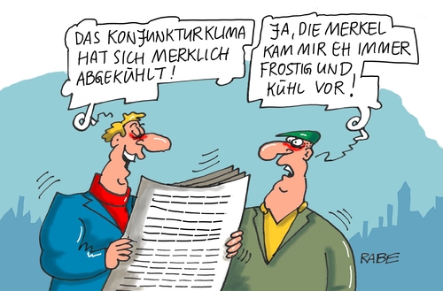 Cartoon: Konjunktur (medium) by RABE tagged merkel,konjunktur,konjunkturklima,wirtschaftsindex,kanzlerin,cdu,merklich,abkühlung,rabe,ralf,böhme,cartoon,karikatur,pressezeichnung,farbcartoon,tagescartoon,kühle,frost,merkel,konjunktur,konjunkturklima,wirtschaftsindex,kanzlerin,cdu,merklich,abkühlung,rabe,ralf,böhme,cartoon,karikatur,pressezeichnung,farbcartoon,tagescartoon,kühle,frost