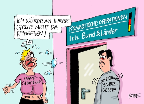 Cartoon: Kosmetiksalon (medium) by RABE tagged corona,bundländerkonferenz,merkel,kanzleramt,lockerungen,stufenplan,öffnungen,lockdown,shutdown,baumärkte,impfdosen,rki,fallzahlen,inzidenzwert,spahn,impfzentren,impfreihenfolge,infektionsschutz,infektionsschutzgesetz,nachschärfung,kosmetiksalon,op,impfstrategie,pfusch,aufspritzen,corona,bundländerkonferenz,merkel,kanzleramt,lockerungen,stufenplan,öffnungen,lockdown,shutdown,baumärkte,impfdosen,rki,fallzahlen,inzidenzwert,spahn,impfzentren,impfreihenfolge,infektionsschutz,infektionsschutzgesetz,nachschärfung,kosmetiksalon,op,impfstrategie,pfusch,aufspritzen