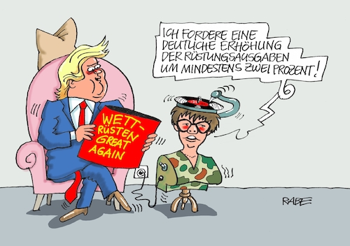 Cartoon: Kratzer auf der Platte (medium) by RABE tagged trump,präsident,usa,china,handelskrieg,strafzölle,peking,rabe,ralf,böhme,cartoon,karikatur,pressezeichnung,farbcartoon,tagescartoon,nato,wehretat,rüstung,rüstungsausgaben,militär,wettrüsten,putin,russland,akk,bundesverteidigungsministerin,uniform,lp,platte,plattenspieler,sessel,plattencover,steigerung,trump,präsident,usa,china,handelskrieg,strafzölle,peking,rabe,ralf,böhme,cartoon,karikatur,pressezeichnung,farbcartoon,tagescartoon,nato,wehretat,rüstung,rüstungsausgaben,militär,wettrüsten,putin,russland,akk,bundesverteidigungsministerin,uniform,lp,platte,plattenspieler,sessel,plattencover,steigerung