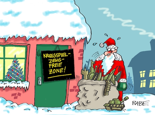 Cartoon: Kriechspielzeug (medium) by RABE tagged weihnachten,weihnachtsfest,weihnachtsmann,weihnachtsmänner,bart,geschenkesack,rabe,ralf,böhme,cartoon,karikatur,pressezeichnung,farbcartoon,tagescartoon,kriegsspielzeug,spielzeug,abwehrraketen,ukrainekrieg,patriot,us,ukraine,biden,selenskyj,waffenlieferungen,russland,putin,bescherung,weihnachten,weihnachtsfest,weihnachtsmann,weihnachtsmänner,bart,geschenkesack,rabe,ralf,böhme,cartoon,karikatur,pressezeichnung,farbcartoon,tagescartoon,kriegsspielzeug,spielzeug,abwehrraketen,ukrainekrieg,patriot,us,ukraine,biden,selenskyj,waffenlieferungen,russland,putin,bescherung