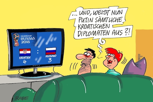 Cartoon: Kroatien Russland (medium) by RABE tagged fußball,wm,russland,gespenst,bayern,münchen,verletzungen,boateng,robben,rabe,ralf,böhme,cartoon,tagescartoon,farbcartoon,pressezeichnung,kroatien,sieg,halbfinale,aus,ausweisung,diplomaten,fußball,wm,russland,gespenst,bayern,münchen,verletzungen,boateng,robben,rabe,ralf,böhme,cartoon,tagescartoon,farbcartoon,pressezeichnung,kroatien,sieg,halbfinale,aus,ausweisung,diplomaten