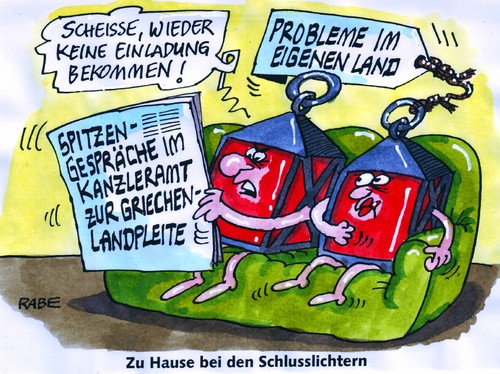 Cartoon: Laternenfest (medium) by RABE tagged bundesregierung,kanzleramt,kanzlerin,merkel,cdu,finanzchefs,finanzminister,bundesfinanzminister,schäuble,banken,banker,ackermann,spitzentreffen,spitzengespräch,kredit,kreditinstitut,euro,krise,eu,griechenland,athen,griechenlandpleite,schuldenkrise,rettungsschirm,eurorettung,börse,anleger,dax,dowjones,scheisse,probleme,inland,deutschland,schlusslicht,laterne,bundesregierung,kanzleramt,kanzlerin,merkel,finanzchefs,finanzminister